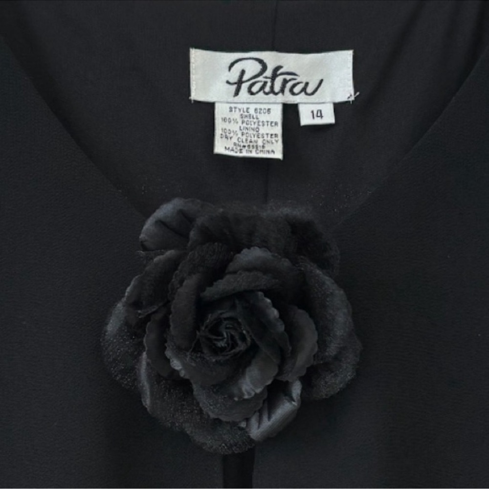 Little Black Cocktail Dress Layered Chiffon Elegant Romantic Flowy Patra Size 14 - Picture 12 of 16